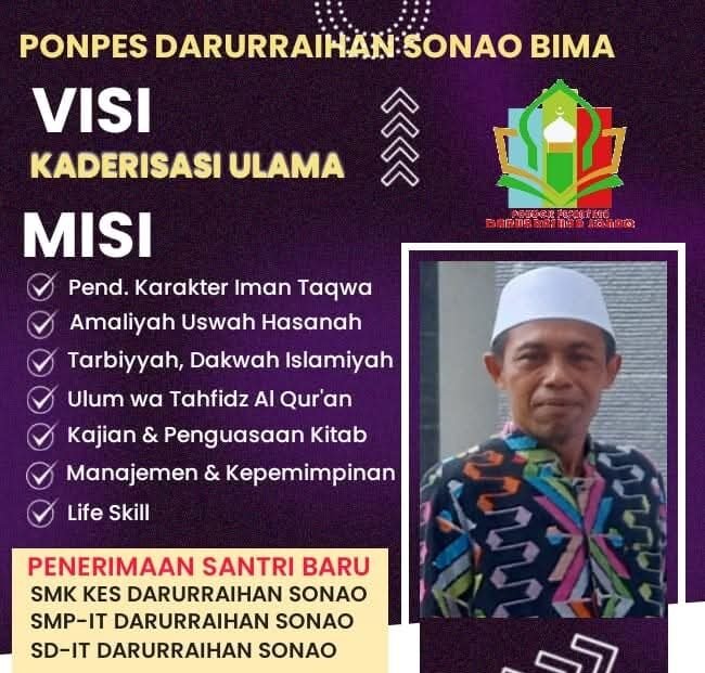 Visi Misi Ponpes Darurraihan Sonao Bima